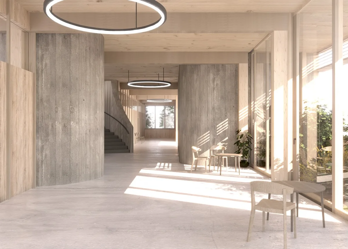 Die Gegner des Projekts bemängelten den zu grossen Bedarf an Flächen. Ein visualisierter Neubau in der Innenansicht.